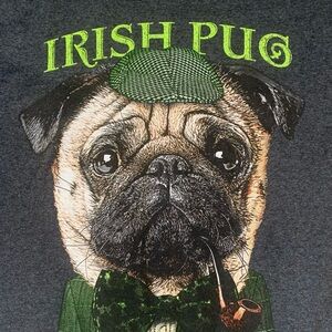 Irish Pug Graphic Tee size Large